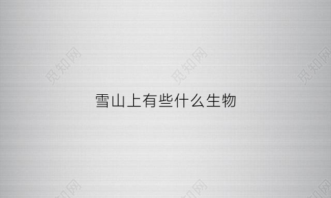 雪山上有些什么生物(雪山上生存的动物)