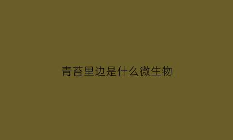 青苔里边是什么微生物(青苔是微生物还是植物)