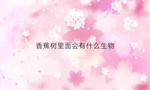 香蕉树里面会有什么生物(香蕉树里面的虫子是什么虫啊)