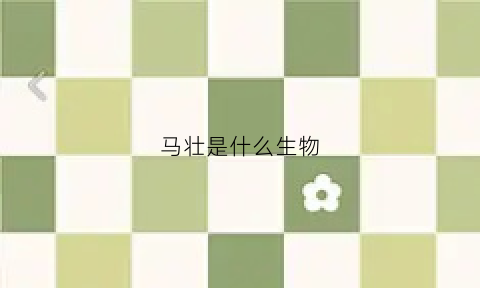 马壮是什么生物(马壮是什么生物类型)