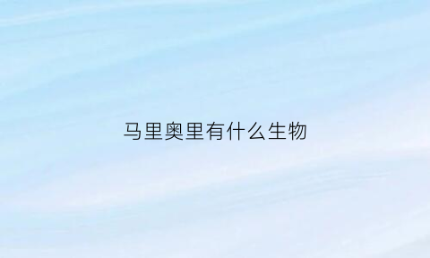 马里奥里有什么生物(马里奥里面有什么)