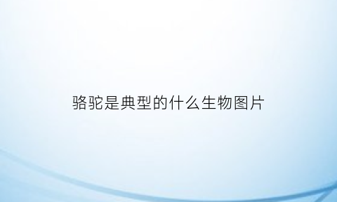 骆驼是典型的什么生物图片(骆驼是典型的什么生物图片及名称)