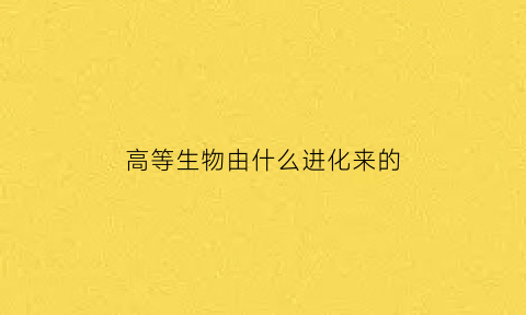 高等生物由什么进化来的(高等生物包括)