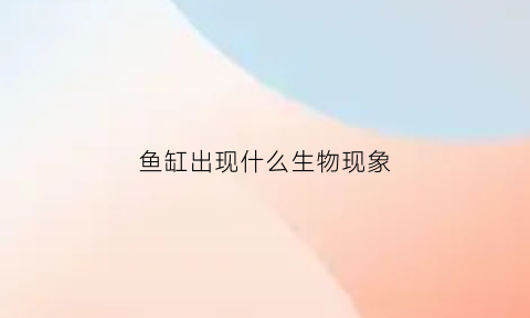 鱼缸出现什么生物现象