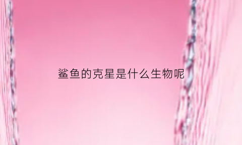 鲨鱼的克星是什么生物呢(鲨鱼的克星是什么生物呢)