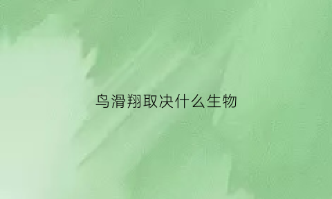 鸟滑翔取决什么生物(鸟滑翔的受力分析)