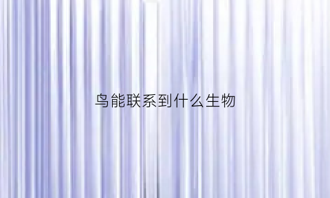 鸟能联系到什么生物(鸟能联想到什么物体)