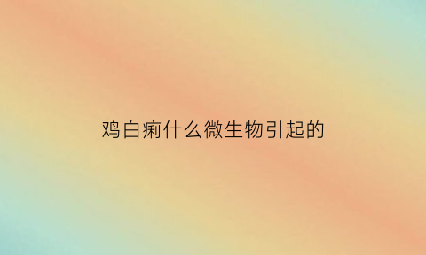 鸡白痢什么微生物引起的(怎么治疗鸡白痢)