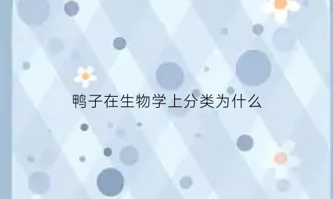 鸭子在生物学上分类为什么(鸭子属于什么生物)