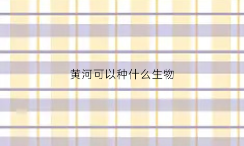 黄河可以种什么生物(黄河下游种什么)