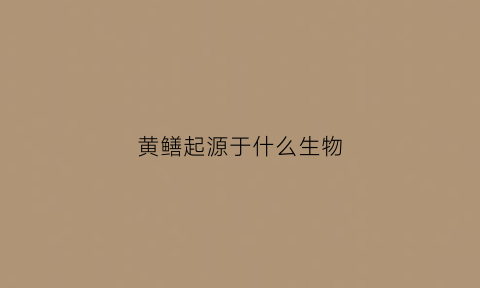 黄鳝起源于什么生物(黄鳝发源地)