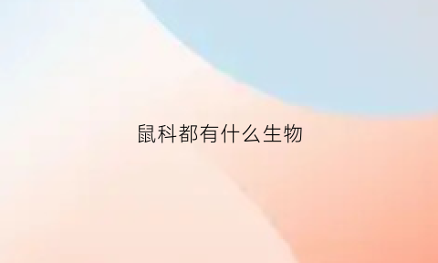 鼠科都有什么生物