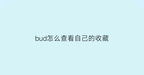 bud怎么查看自己的收藏