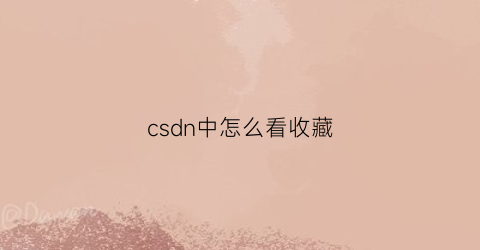 csdn中怎么看收藏