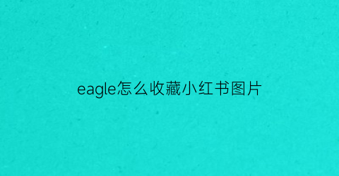 eagle怎么收藏小红书图片