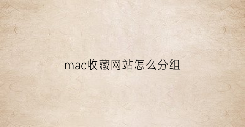 mac收藏网站怎么分组