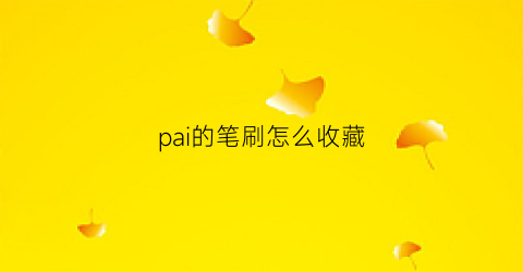 pai的笔刷怎么收藏