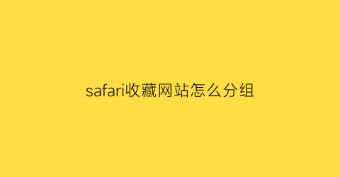 safari收藏网站怎么分组