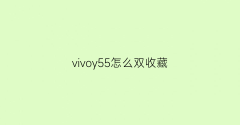 vivoy55怎么双收藏