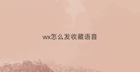 wx怎么发收藏语音