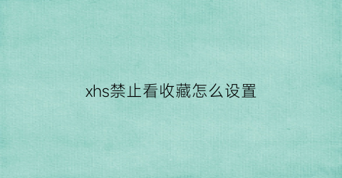 xhs禁止看收藏怎么设置