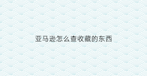 亚马逊怎么查收藏的东西