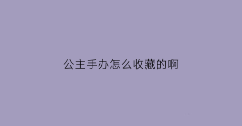 公主手办怎么收藏的啊