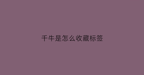 千牛是怎么收藏标签