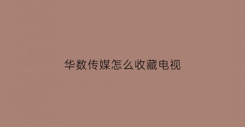 华数传媒怎么收藏电视