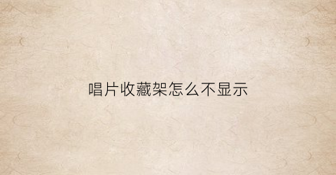 唱片收藏架怎么不显示