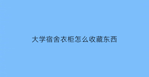 大学宿舍衣柜怎么收藏东西