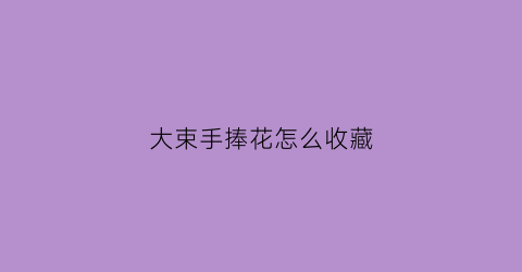 大束手捧花怎么收藏