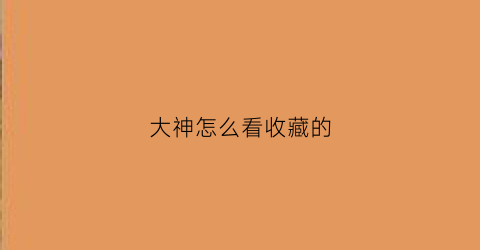 大神怎么看收藏的