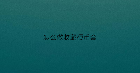 怎么做收藏硬币套