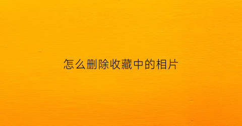 怎么删除收藏中的相片