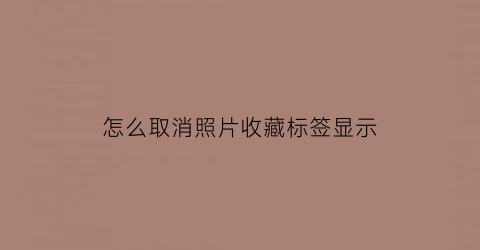 怎么取消照片收藏标签显示