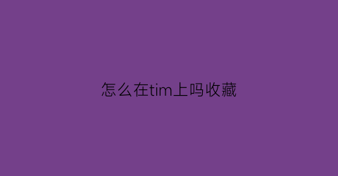 怎么在tim上吗收藏