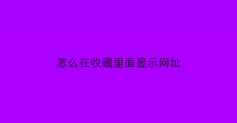 怎么在收藏里面显示网址