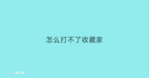 怎么打不了收藏家