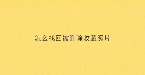 怎么找回被删除收藏照片