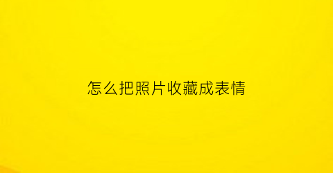 怎么把照片收藏成表情