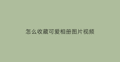 怎么收藏可爱相册图片视频