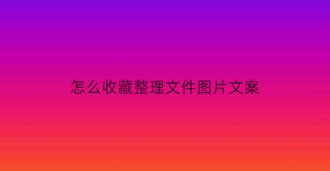 怎么收藏整理文件图片文案