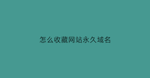 怎么收藏网站永久域名