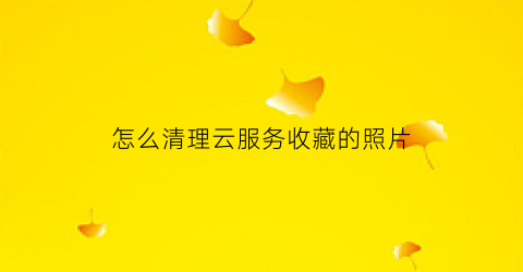 怎么清理云服务收藏的照片