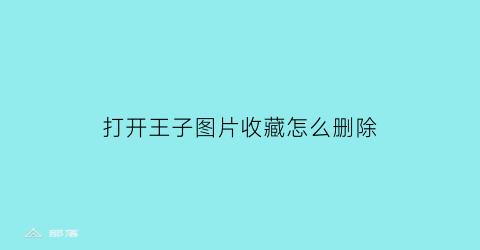 打开王子图片收藏怎么删除