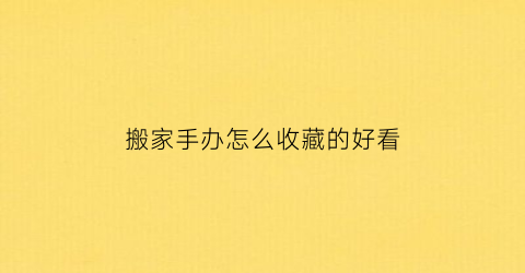 搬家手办怎么收藏的好看