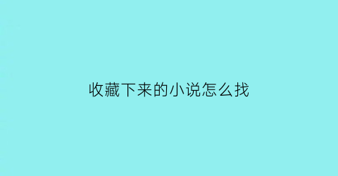 收藏下来的小说怎么找