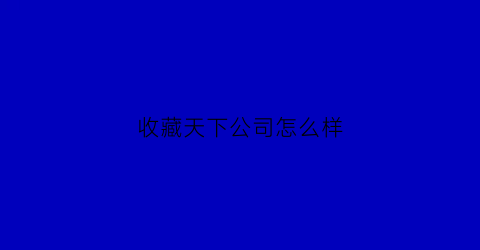 收藏天下公司怎么样