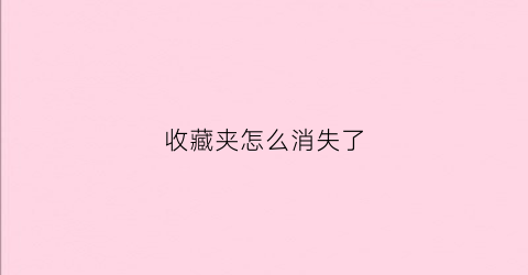 收藏夹怎么消失了